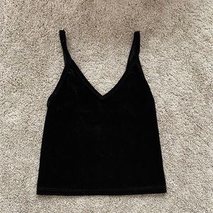 Brandy Melville black velvet crop top
